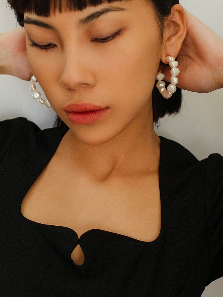 Special Shaped Baroque Pearl Earrings - floysun