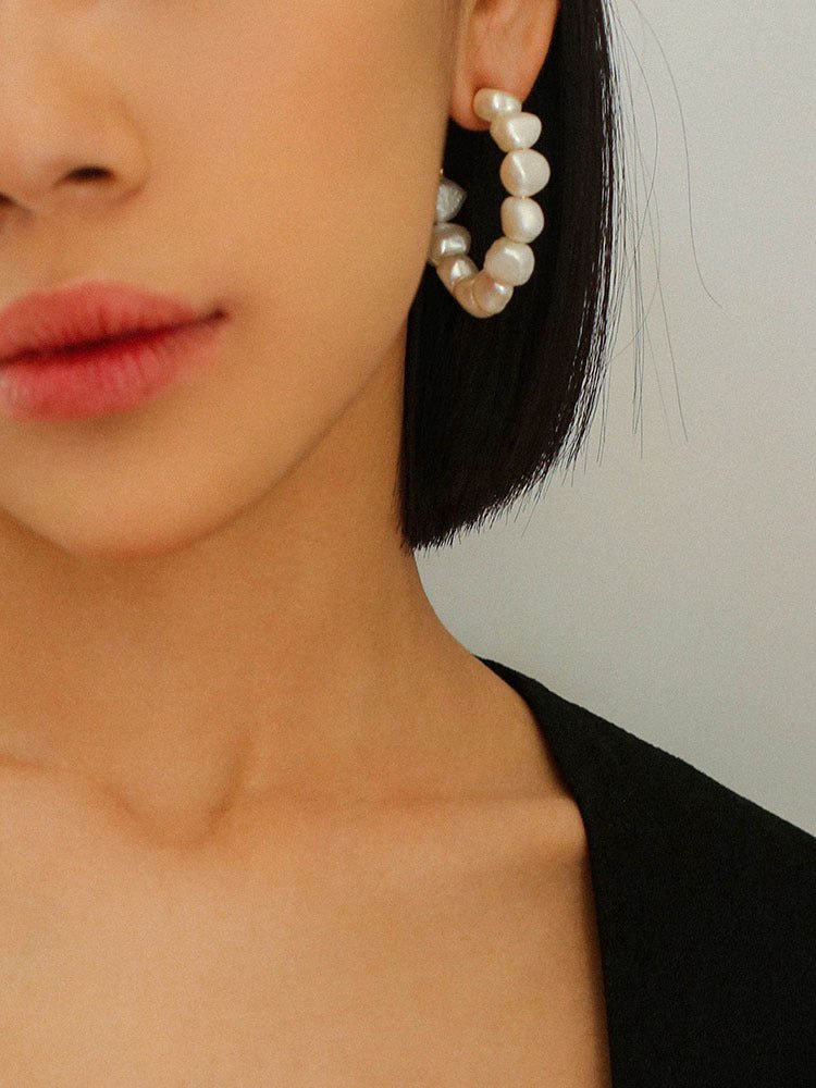 Special Shaped Baroque Pearl Earrings - floysun