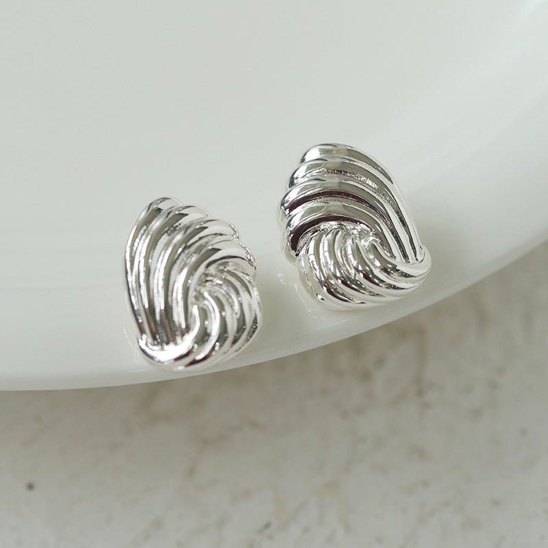 Spiral Metal Wind Stripe Geometric Earrings - floysun