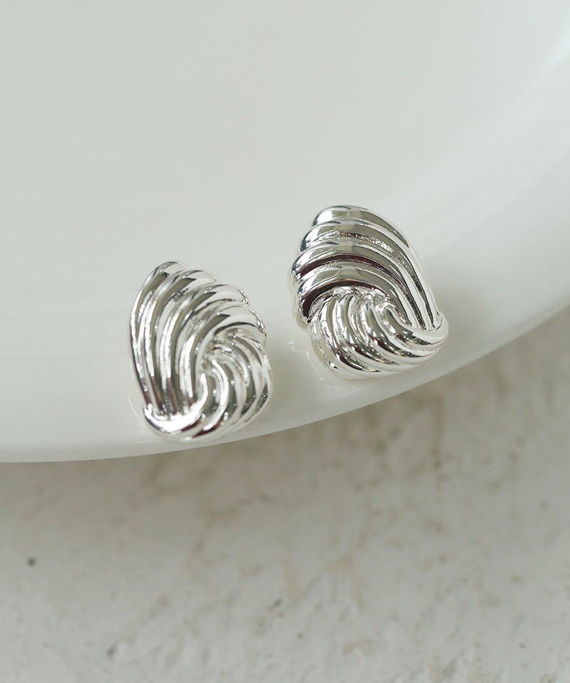 Spiral Metal Wind Stripe Geometric Earrings - floysun