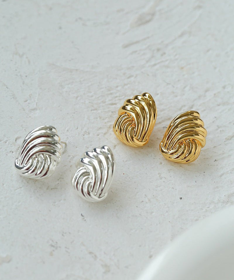 Spiral Metal Wind Stripe Geometric Earrings - floysun