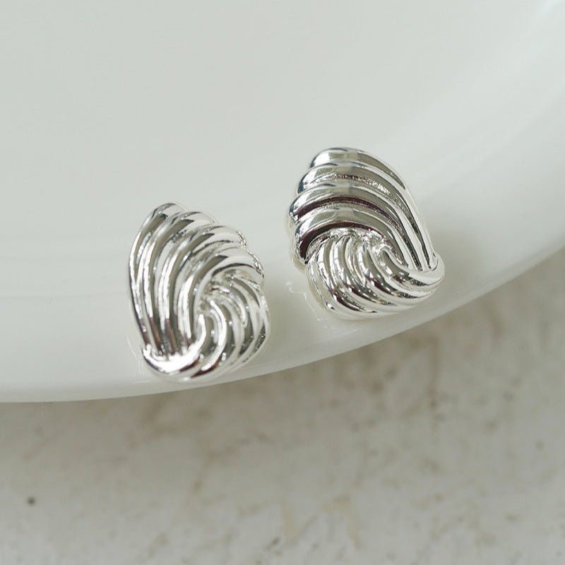 Spiral Metal Wind Stripe Geometric Earrings - floysun