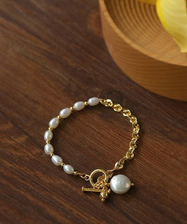 Spliced Chain Pearl Y Gold Bracelets - floysun