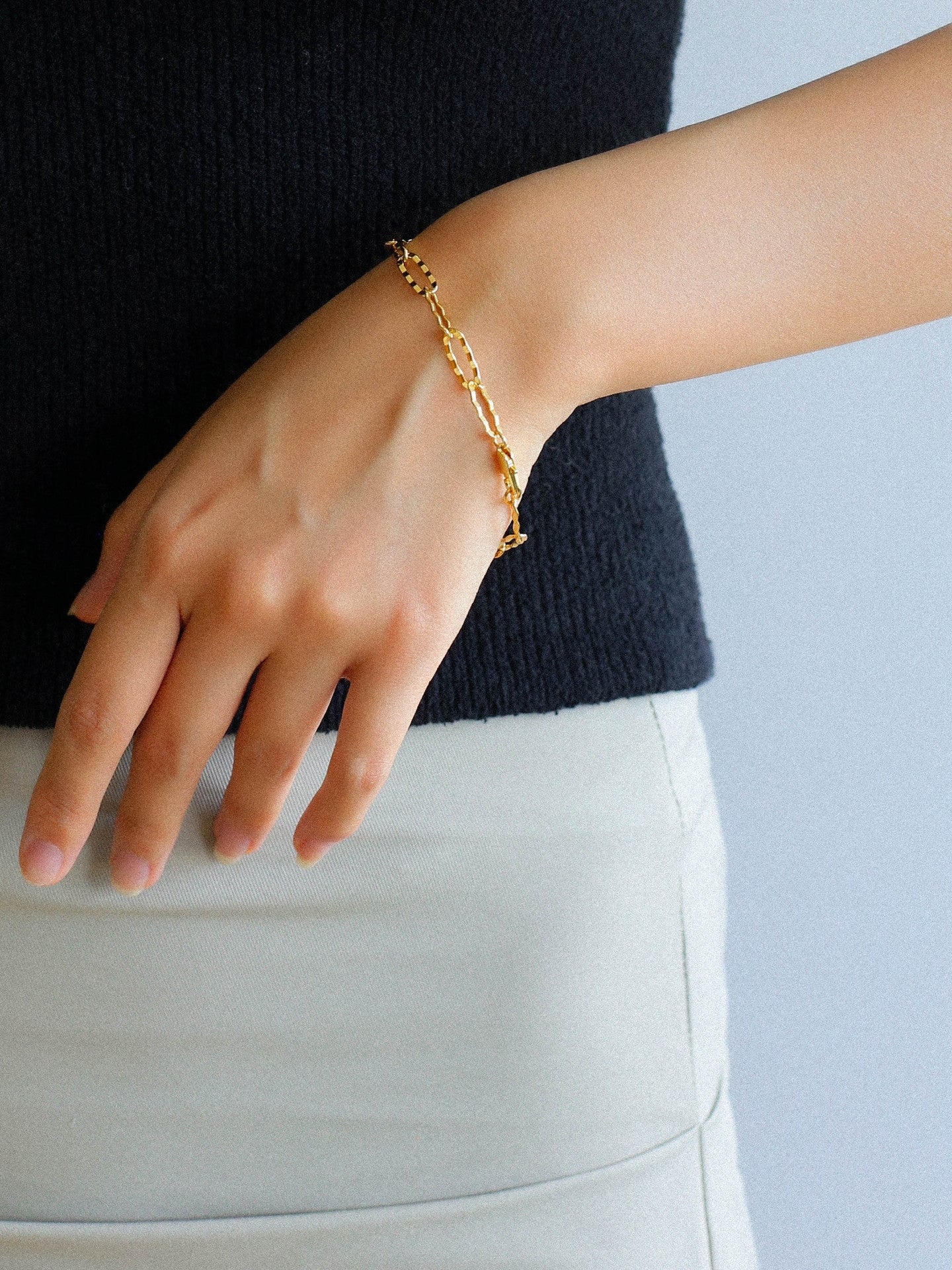 Square Cut Chain Bracelet Gold Silver - floysun