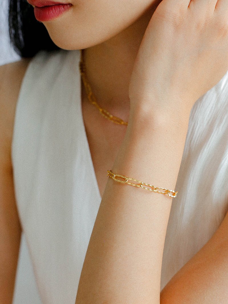 Square Cut Chain Bracelet Gold Silver - floysun