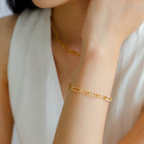 Square Cut Chain Bracelet Gold Silver - floysun