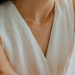 Square Cut Chain Choker Necklace Gold Silver - floysun