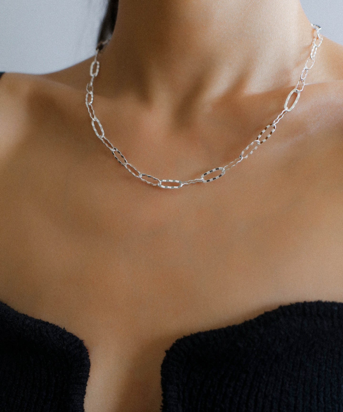 Square Cut Chain Choker Necklace Gold Silver - floysun