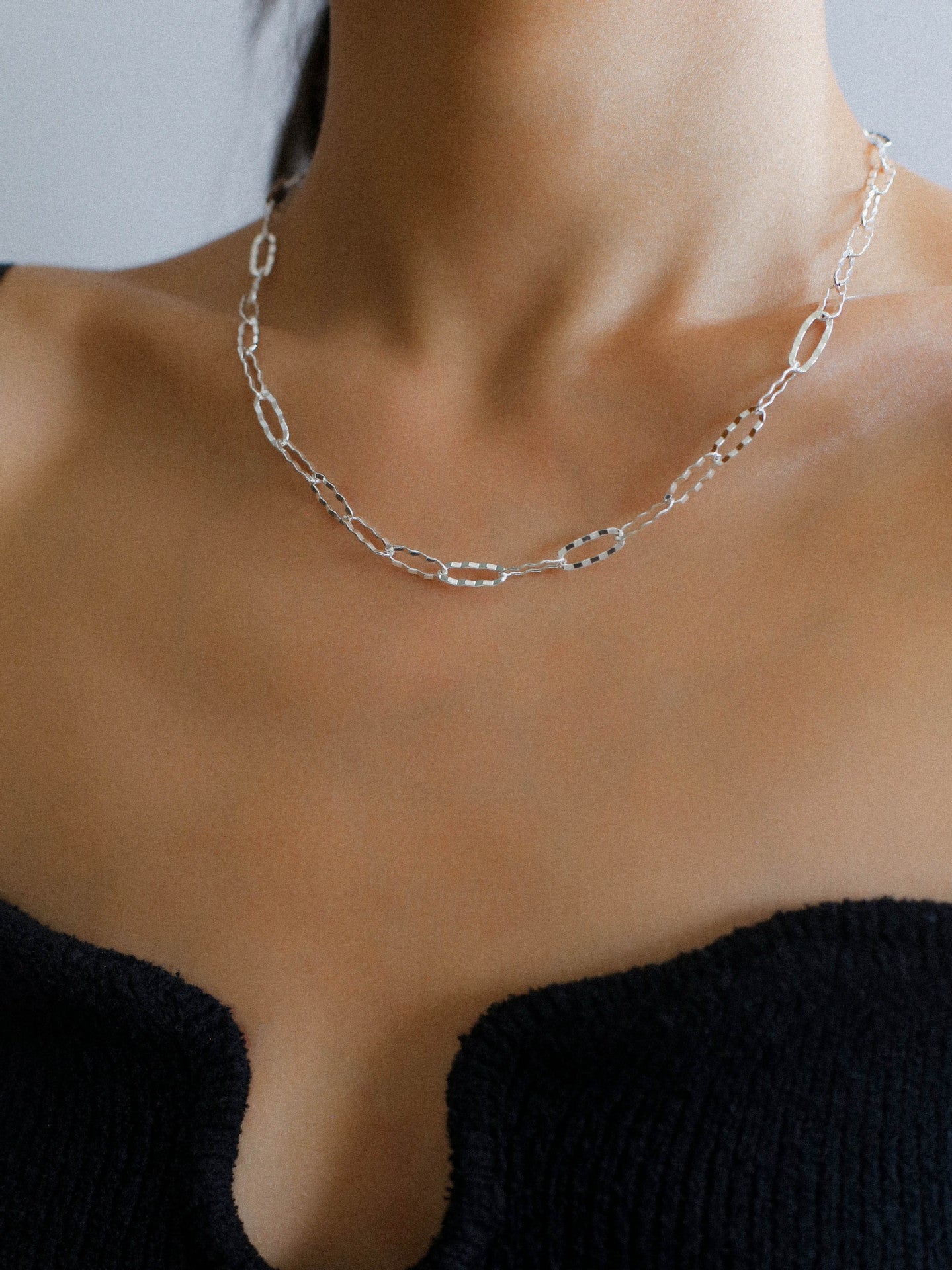 Square Cut Chain Choker Necklace Gold Silver - floysun