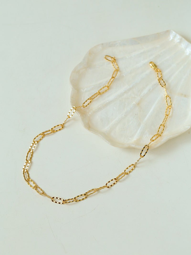 Square Cut Chain Choker Necklace Gold Silver - floysun