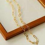 Square Cut Chain Choker Necklace Gold Silver - floysun