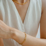 Square Cut Chain Choker Necklace Gold Silver - floysun