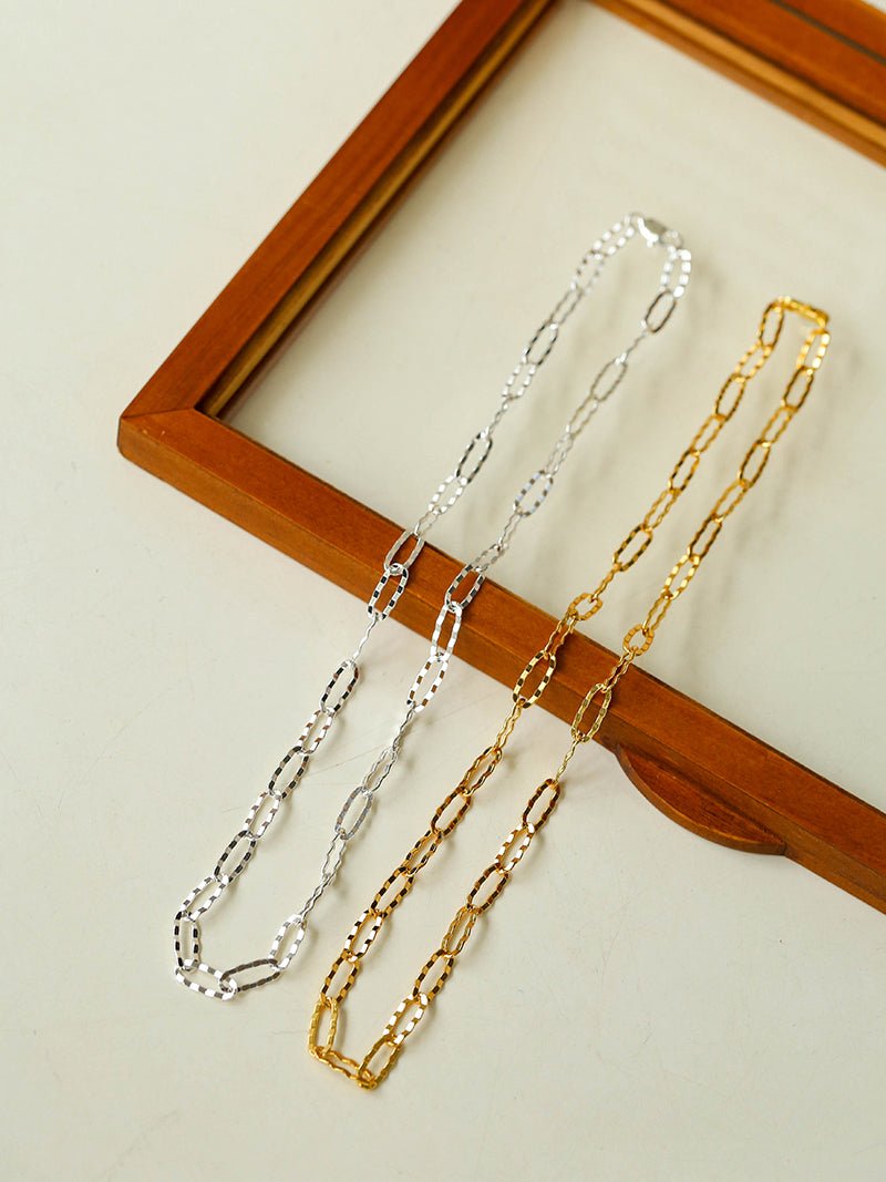 Square Cut Chain Choker Necklace Gold Silver - floysun