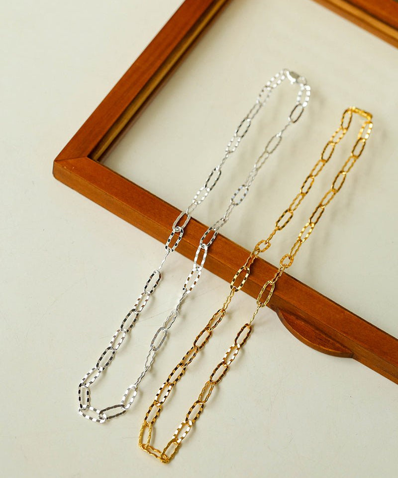 Square Cut Chain Choker Necklace Gold Silver - floysun