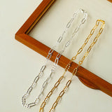 Square Cut Chain Choker Necklace Gold Silver