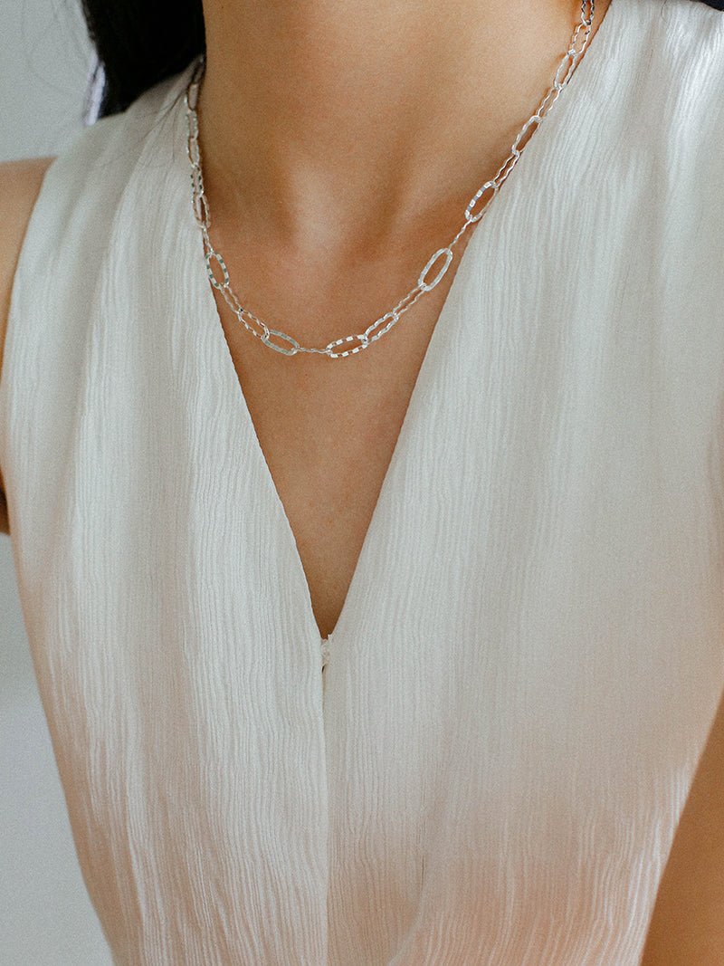 Square Cut Chain Choker Necklace Gold Silver - floysun