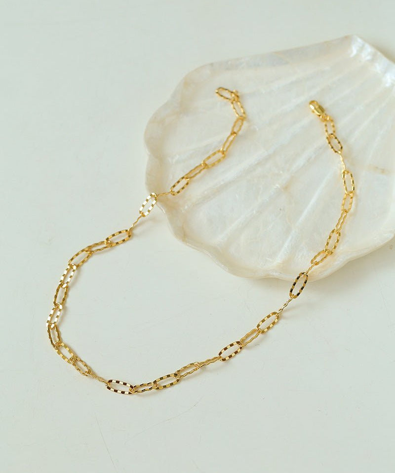 Square Cut Chain Choker Necklace Gold Silver - floysun