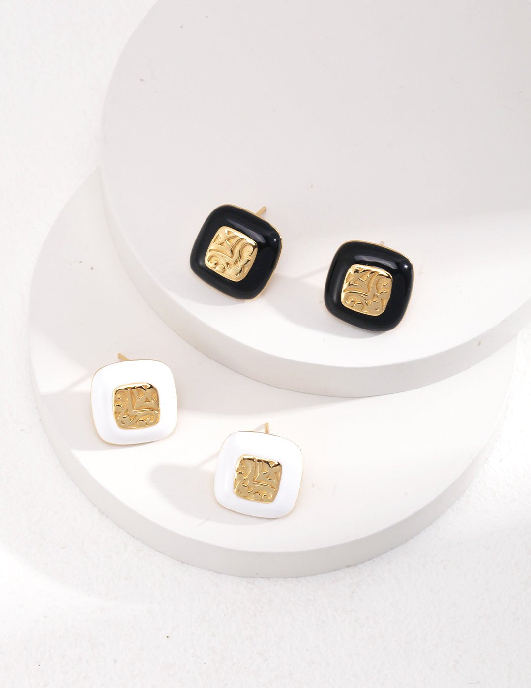 Square Enamel Glaze Studs Earrings - floysun