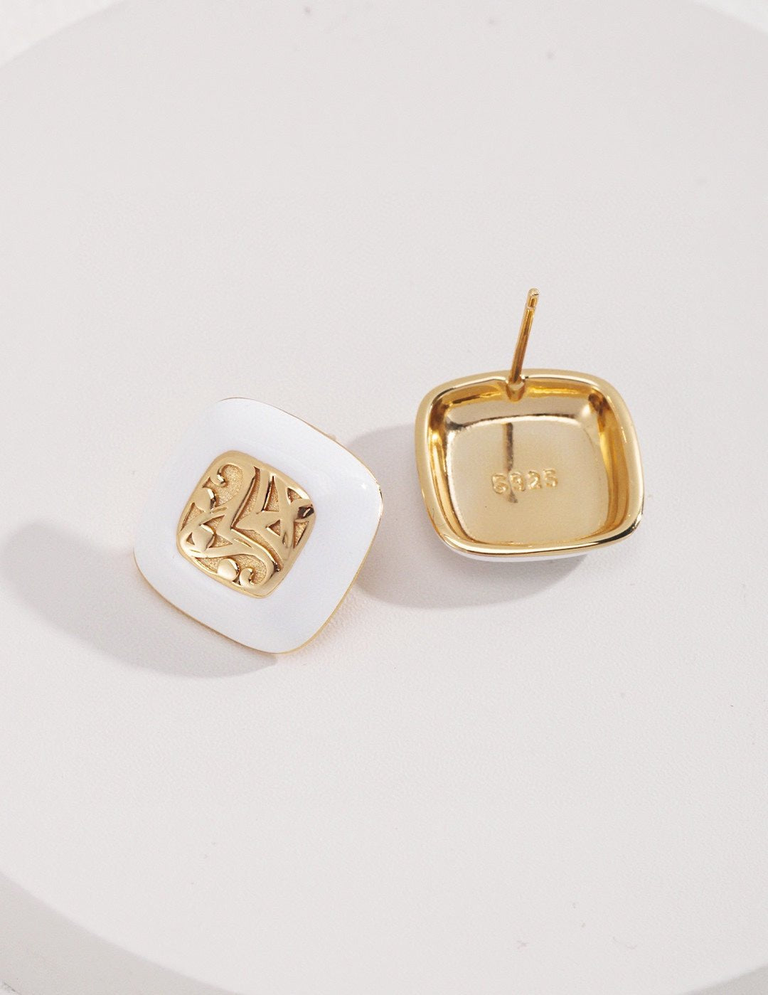 Square Enamel Glaze Studs Earrings - floysun