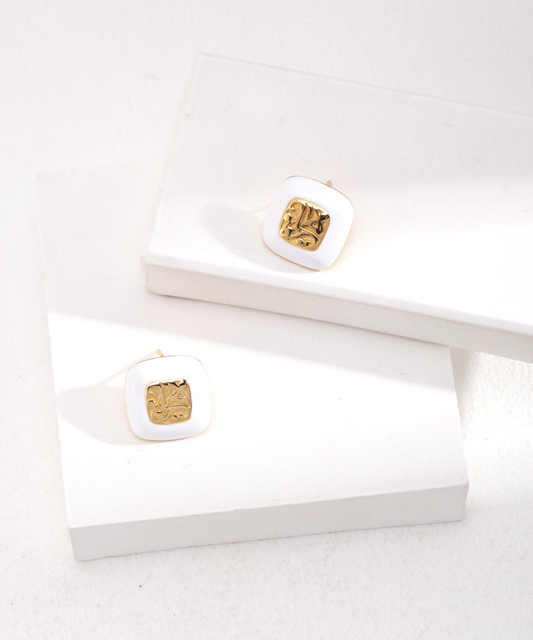 Square Enamel Glaze Studs Earrings - floysun