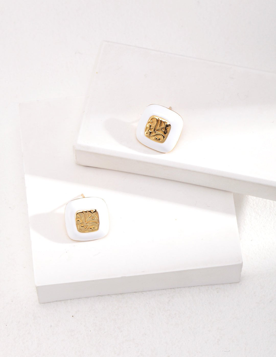 Square Enamel Glaze Studs Earrings - floysun