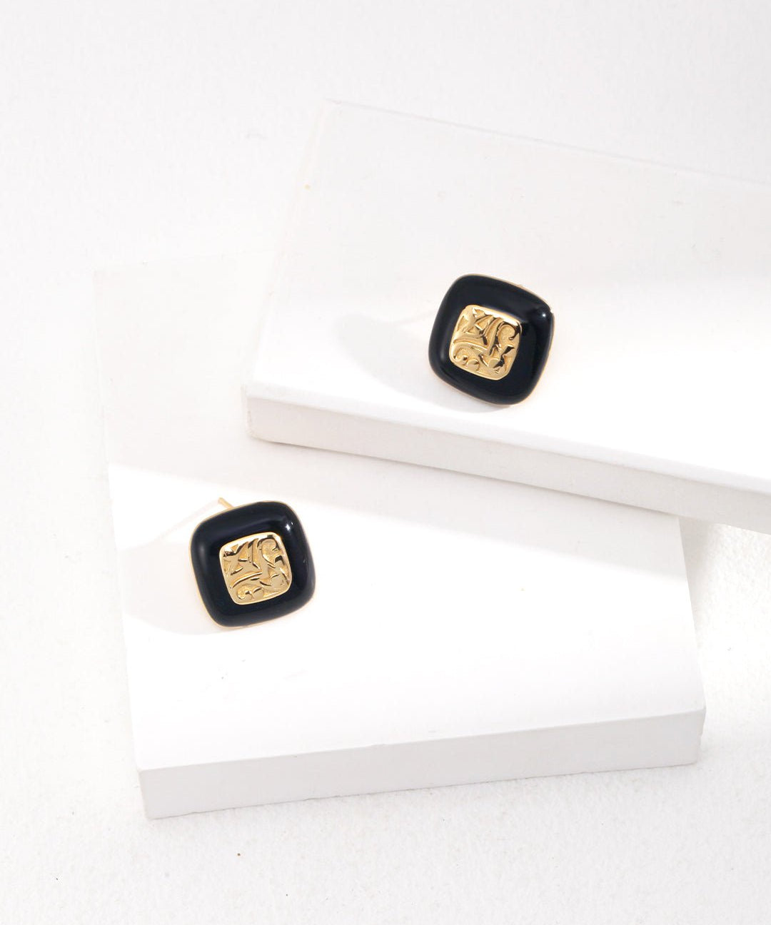 Square Enamel Glaze Studs Earrings - floysun