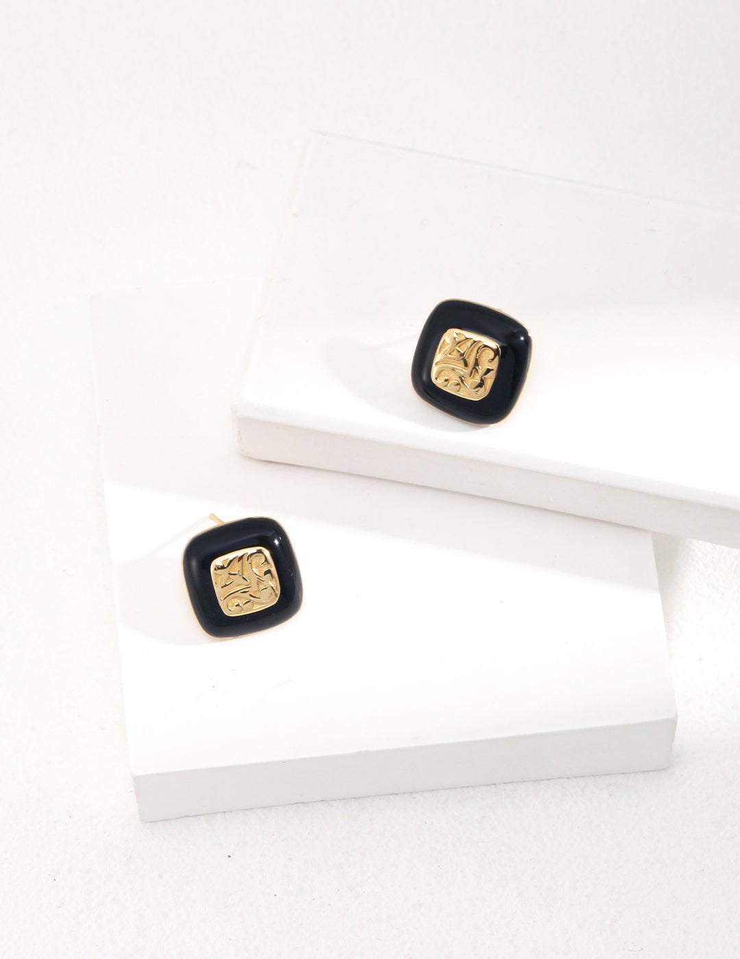 Square Enamel Glaze Studs Earrings - floysun