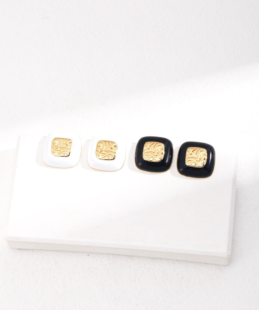 Square Enamel Glaze Studs Earrings - floysun