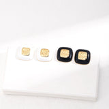 Square Enamel Glaze Studs Earrings - floysun