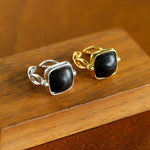 Square Open Black Ebony Wood Ring - floysun