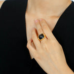 Square Open Black Ebony Wood Ring - floysun