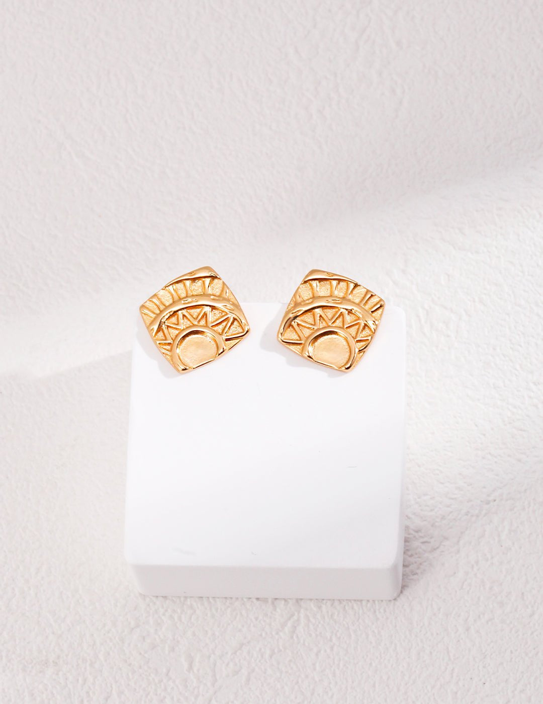 Square Printed Stud Earrings - floysun