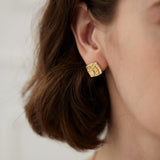 Square Printed Stud Earrings - floysun