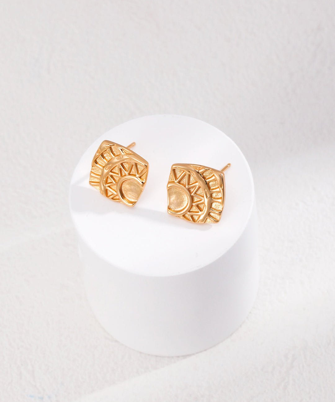 Square Printed Stud Earrings - floysun