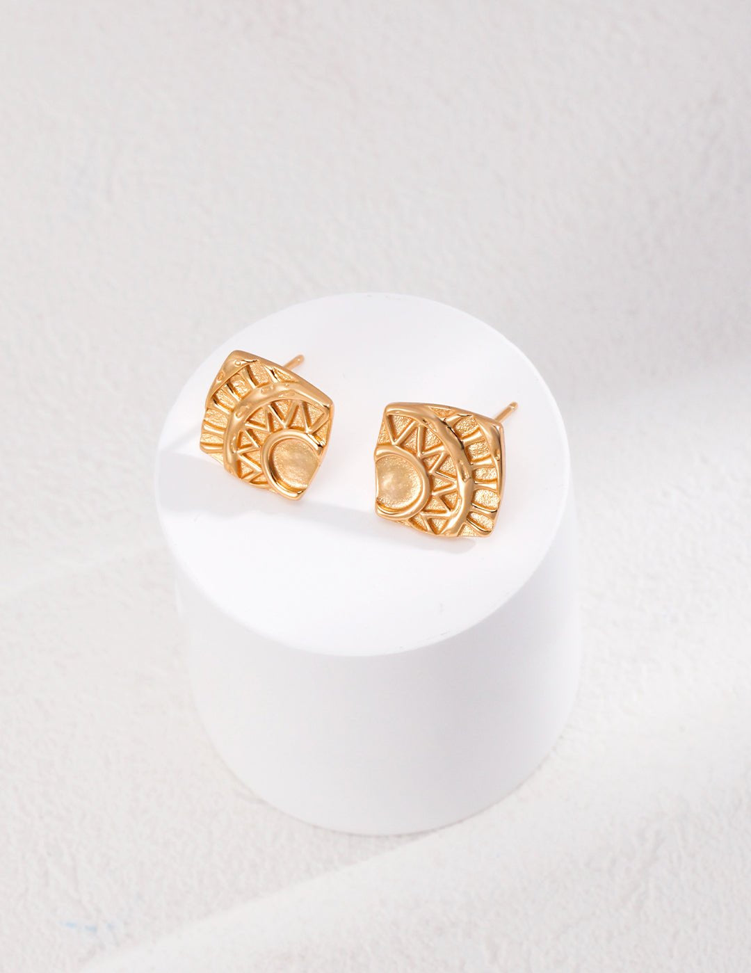 Square Printed Stud Earrings - floysun