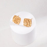 Square Printed Stud Earrings - floysun