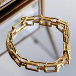 Square Splicing Chain Gold Bracelet - floysun