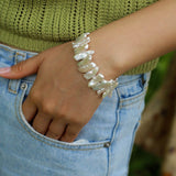 Square Uniquely Shaped Baroque Pearl Bracelet - floysun