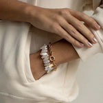 Square Uniquely Shaped Baroque Pearl Bracelet - floysun