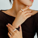 Stackable Long Baroque Pipa Pearl Ring - floysun