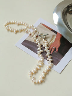 Staggered Pearl OT Buckle Necklace - floysun