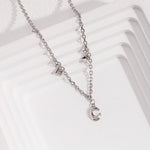 Starry Crescent: Sterling Silver Necklaces - floysun