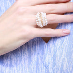 Starry Series Multi - Layered Gold Bead Ring - floysun