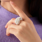 Starry Series Multi - Layered Gold Bead Ring - floysun