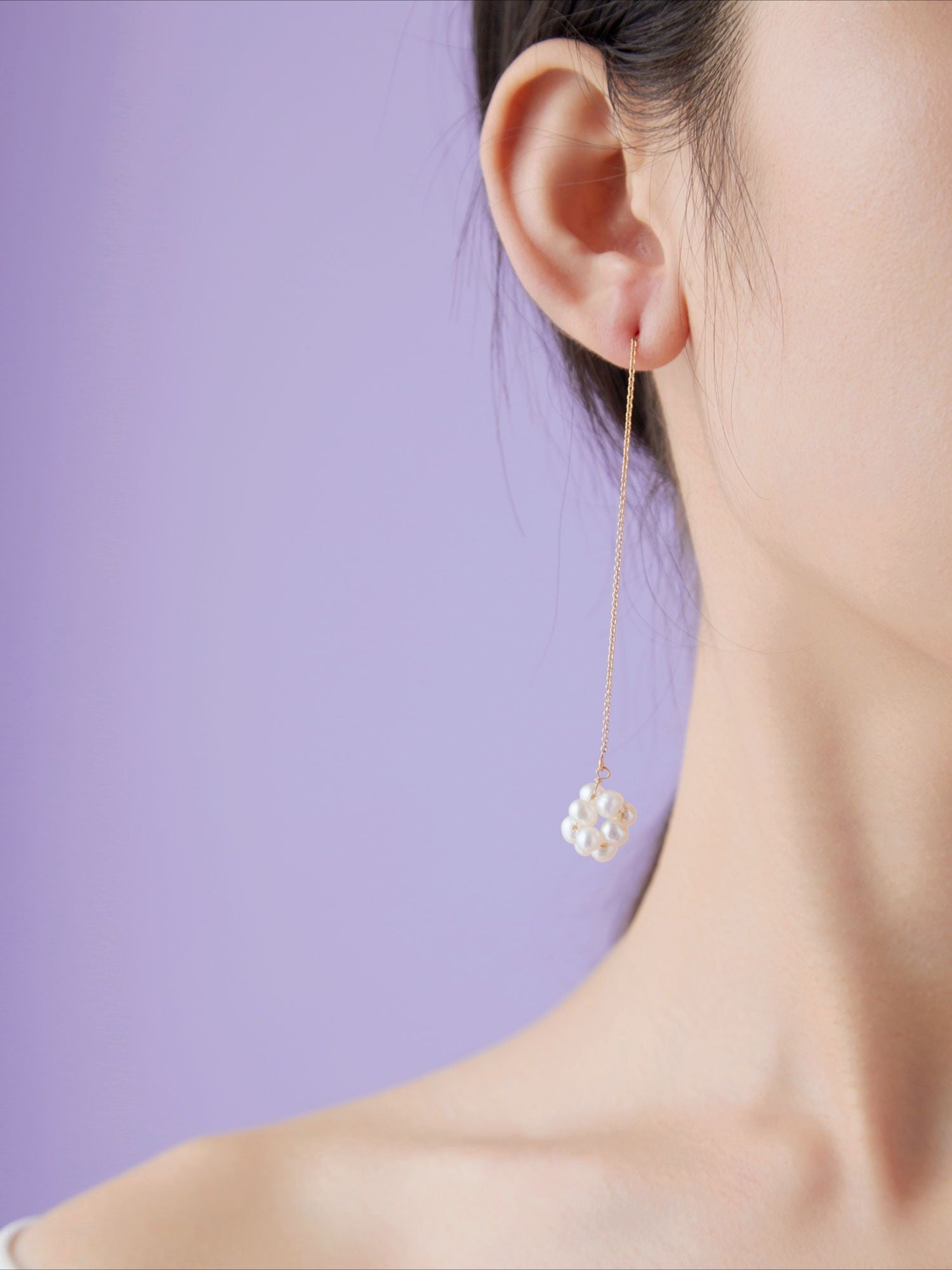 Starry Series Single Cluster Floral Ear Thread - floysun