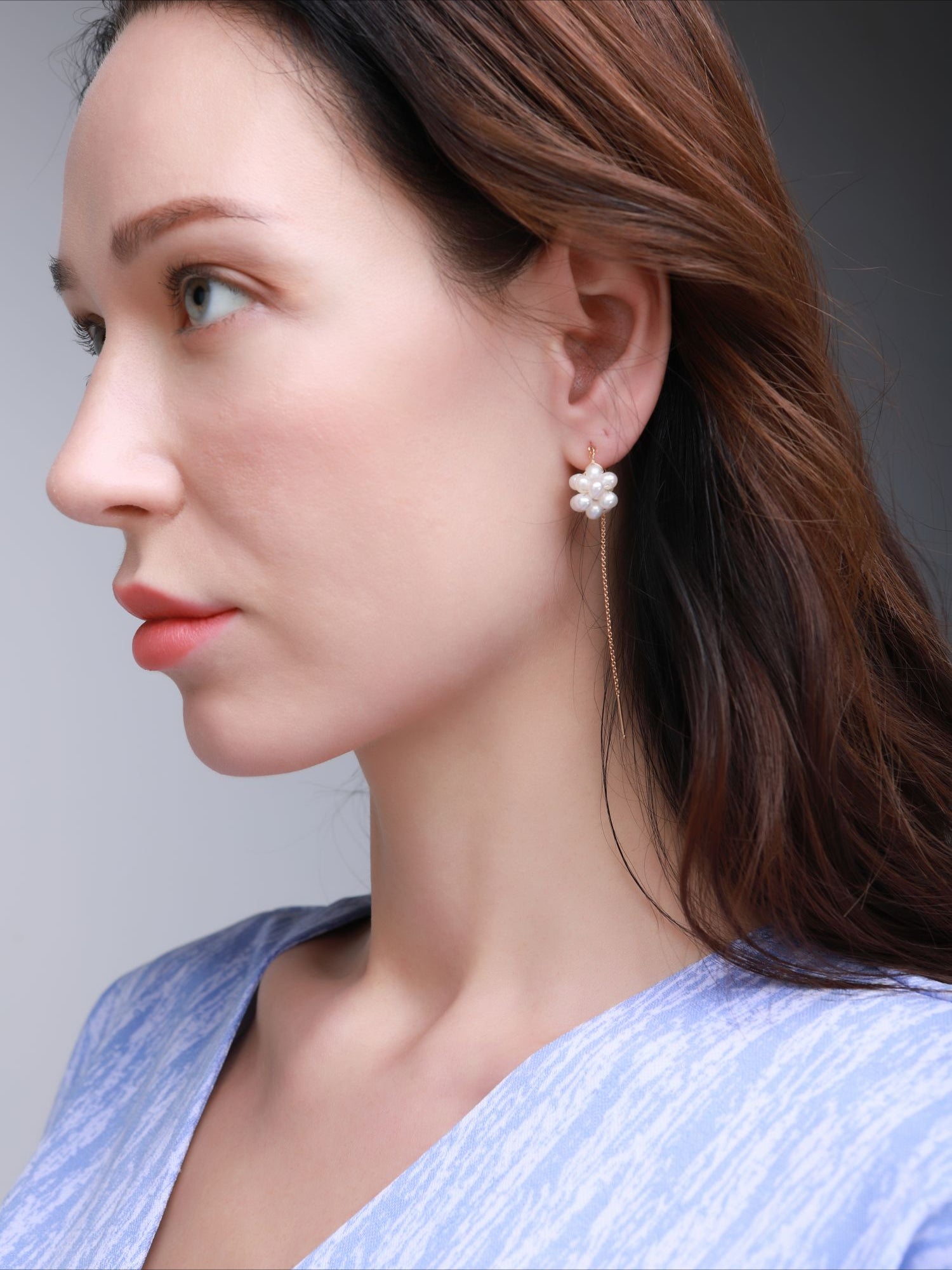 Starry Series Single Cluster Floral Ear Thread - floysun