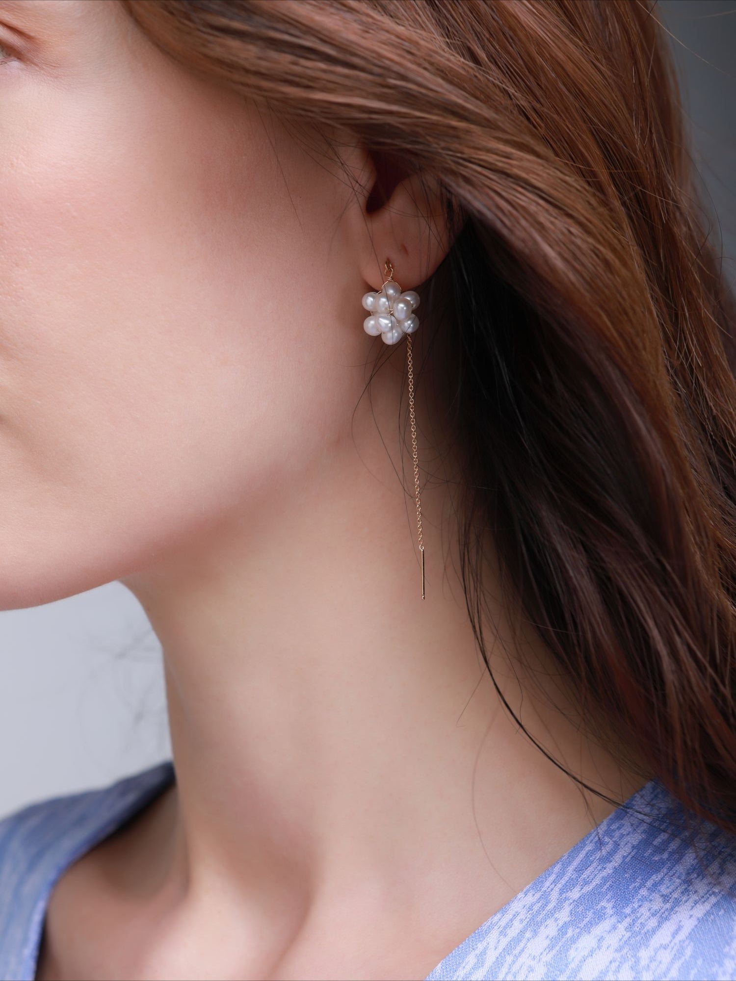 Starry Series Single Cluster Floral Ear Thread - floysun