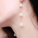 Starry Series Triple Cluster Floral Earrings - floysun