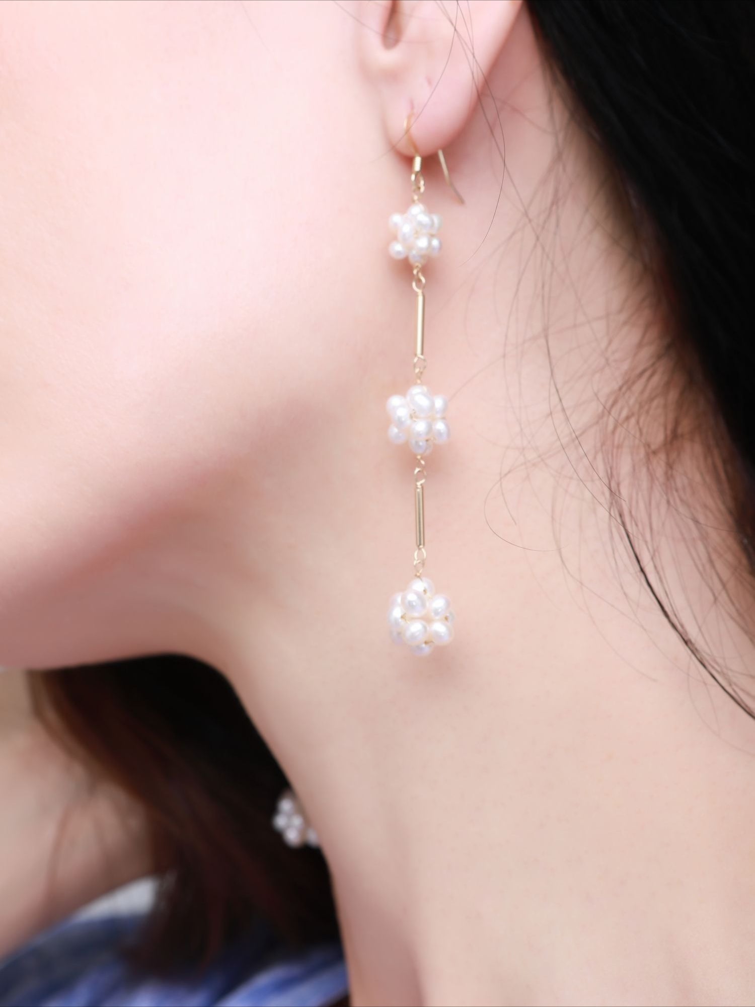 Starry Series Triple Cluster Floral Earrings - floysun