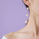 Starry Series Triple Cluster Floral Earrings - floysun